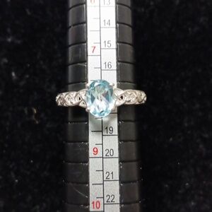 D'Joy Sky Blue Topaz, White Topaz 1.65 ctw Ring in Sterling Silver, Promise Ring